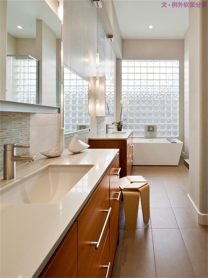 玻璃磚設(shè)計師這樣用，驚艷了N次！-別墅設(shè)計,軟裝設(shè)計,室內(nèi)設(shè)計,豪宅設(shè)計,深圳例外軟裝設(shè)計公司