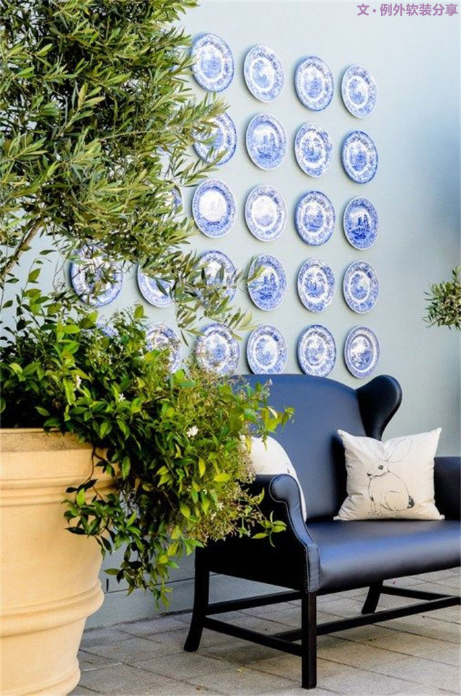 室內(nèi)軟裝設計瓷盤從飯桌跑到墻上啦！-別墅設計,軟裝設計,室內(nèi)設計,豪宅設計,深圳例外軟裝設計公司