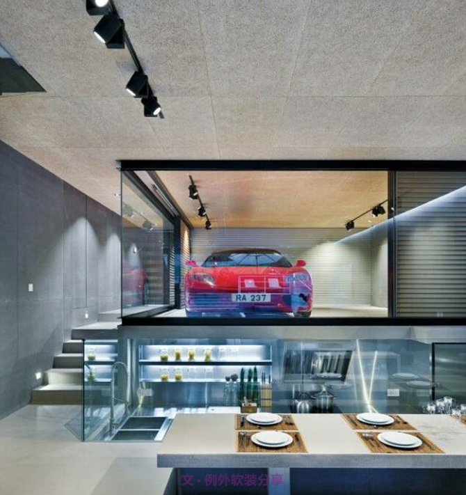 室內(nèi)設(shè)計師一任性，豪車也成裝飾品-別墅設(shè)計_軟裝設(shè)計_室內(nèi)設(shè)計_豪宅設(shè)計-深圳例外軟裝設(shè)計公司